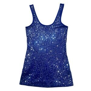 Express Women’s Small Blue Sequined Tank Top